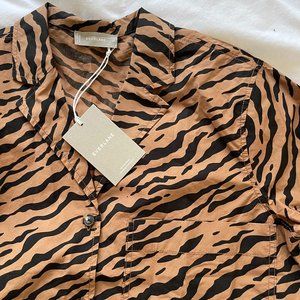 Everlane tiger stripe poplin shirt